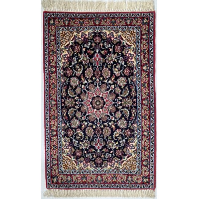 Tappeto persiano blu Isfahan misura 70x114 cm