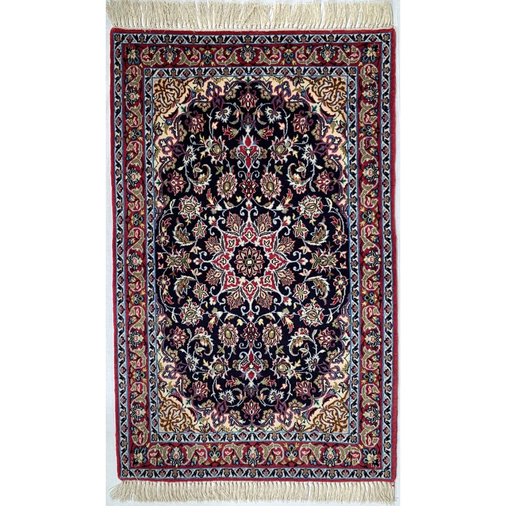 Tappeto persiano blu Isfahan misura 70x114 cm